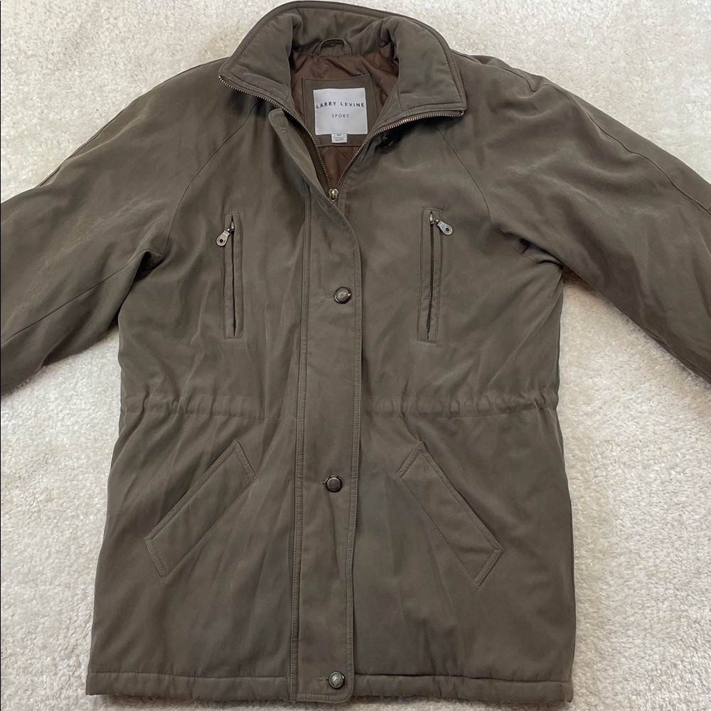 Larry Levine Sport Women’s XS Brown Insulated Winter Coat Zip Snap Jacket